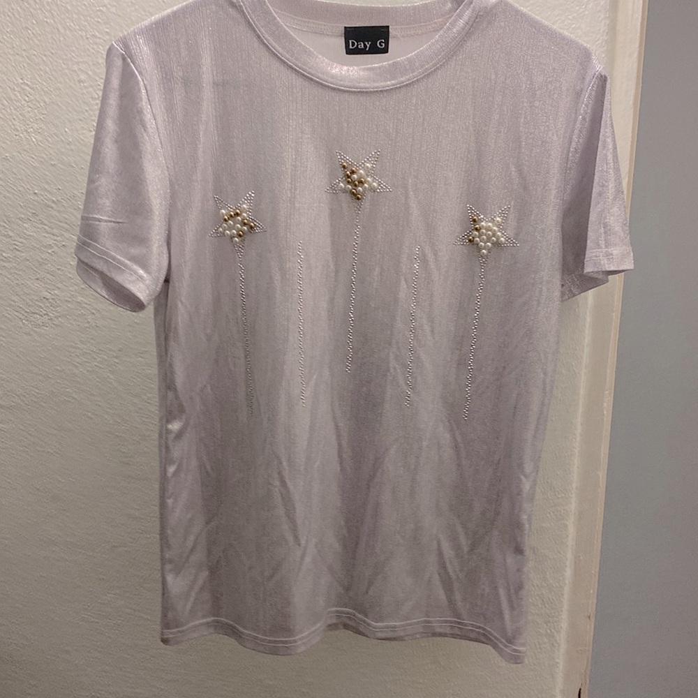 Day G blouse with star and pearls